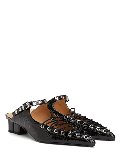 Siyah Kadın Deri Terlik - Görsel 3