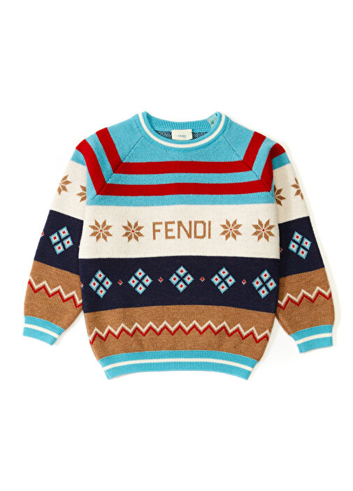 Multicolor Logo Detailed Baby Wool Sweater