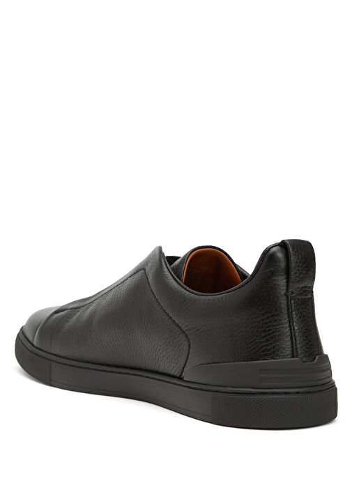 Siyah Erkek Deri Sneaker - Görsel 4