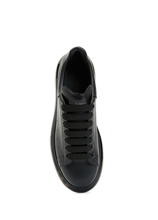 Oversize Siyah Erkek Deri Sneaker - Görsel 5