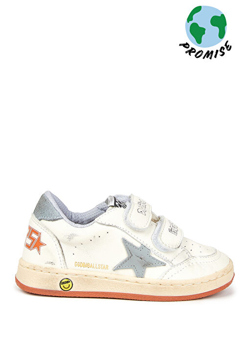 Ball Star Beyaz Çocuk Deri Sneaker - Görsel 2