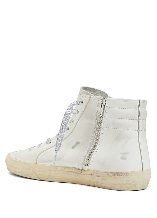 Slide Taba Beyaz Kadın Deri Sneaker - Görsel 4