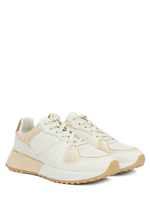 Krem Kadın Deri Sneaker - Görsel 3