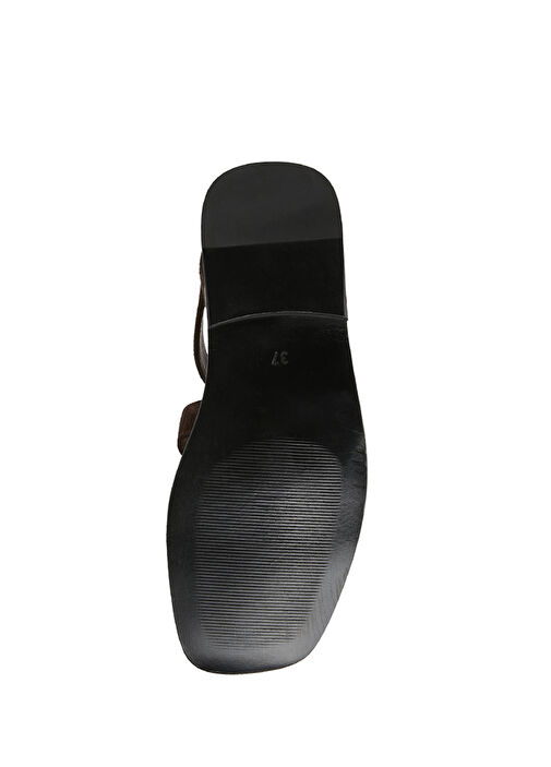 Kahverengi Kadın Süet Sandalet - Görsel 6