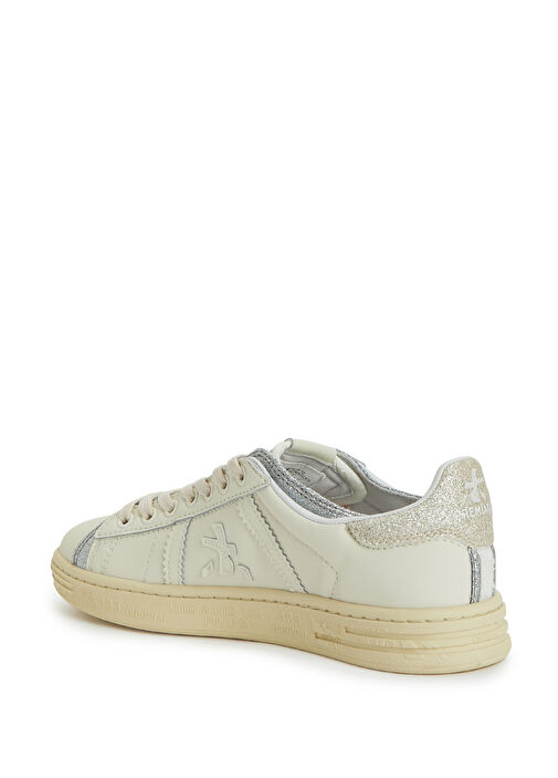Ruseell-D Beyaz Silver Kadın Deri Sneaker - Görsel 4