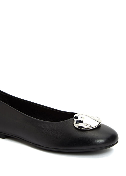 Siyah Toka Detaylı Kadın Deri Babet - Görsel 7