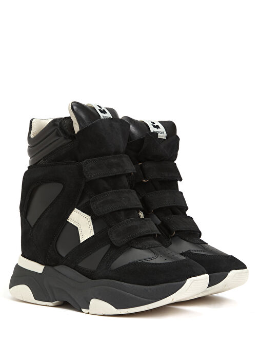 Balskee Siyah Kadın Deri Bilek Boy Sneaker - Görsel 3