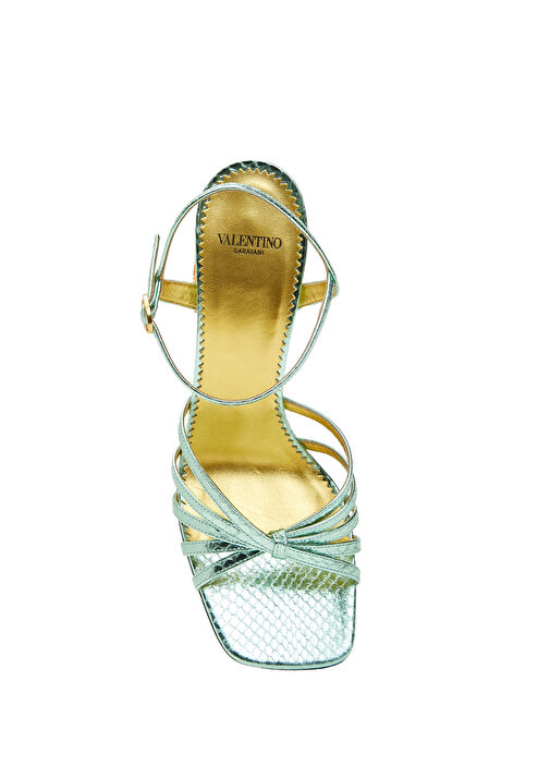 Su Yeşili Kadın Deri Sandalet - Görsel 5