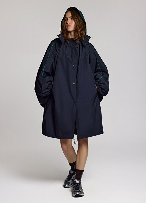 Loft Navy Kapüşonlu Kadın Yağmurluk