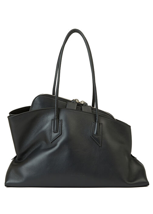 The Attico - La Passeggiata Medium Black Womens Leather Bag