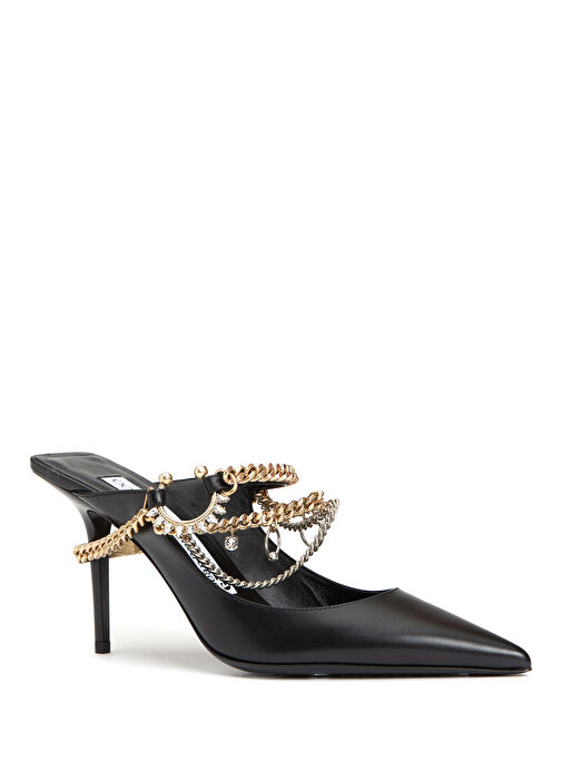 Bing Siyah Topuklu Deri Terlik - Görsel 3