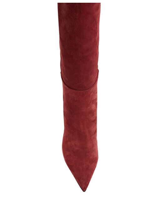 Kırmızı Kadın Süet Çizme - Görsel 4