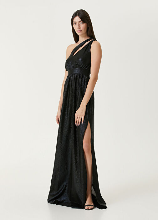 Maison Kairos - Alexis Black One-Shoulder Maxi Evening Dress