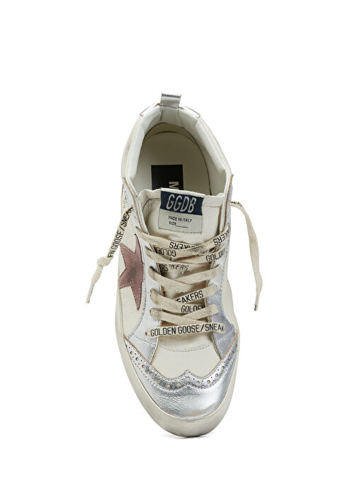 Mid Star Beyaz Lila Kadın Deri Sneaker - Görsel 5