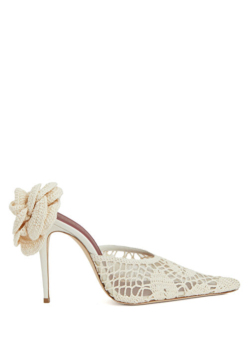 Krem Tığ İşi Kadın Terlik - Görsel 2