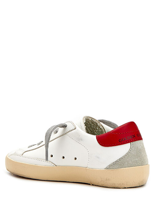 Super-Star Beyaz Kırmızı Unisex Çocuk Deri Sneaker - Görsel 4