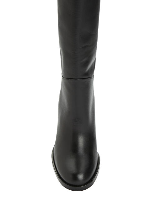 Siyah Topuklu Deri Çizme - Görsel 5