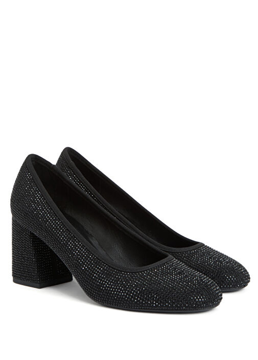 Siyah Taşlı Topuklu Ayakkabı - Görsel 3