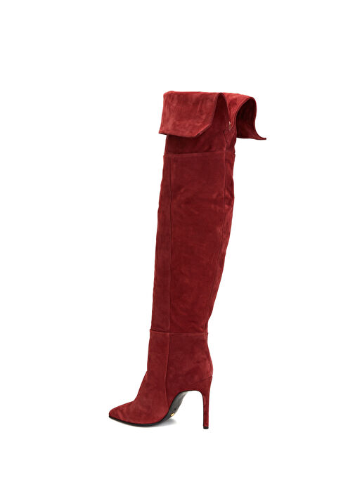 Kırmızı Kadın Süet Çizme - Görsel 3