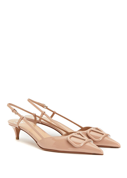 Sling Nude Deri Topuklu Ayakkabı - Görsel 3