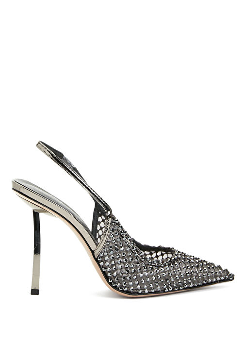 Siyah Mikro Troklu Topuklu Ayakkabı - Görsel 2