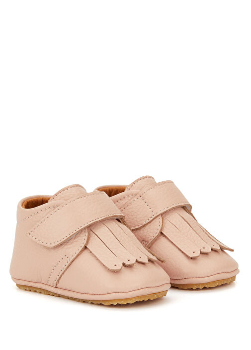 Pudra Püskül Detaylı Kız Bebek Deri Ayakkabı - Görsel 3