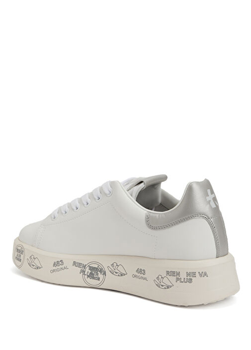 Belle Beyaz Silver Kadın Deri Sneaker - Görsel 4