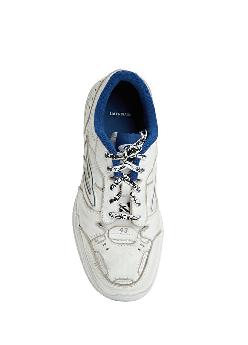 Hamptons Mavi Beyaz Erkek Deri Sneaker - Görsel 5