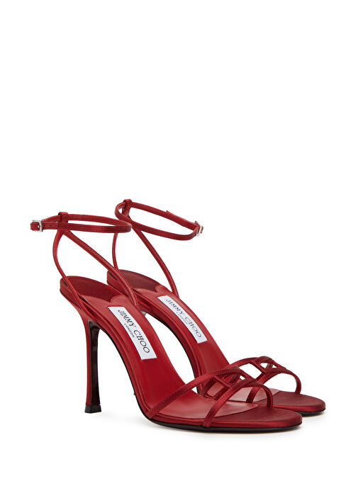 1998 Leo Koyu Kırmızı Kadın Sandalet - Görsel 3