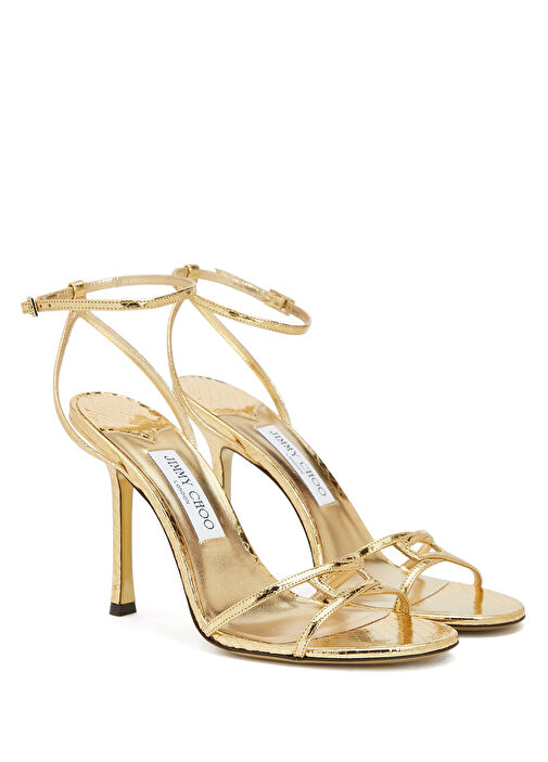 Leo Gold Deri Topuklu Sandalet - Görsel 3