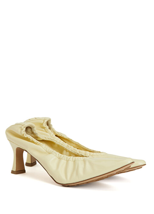 Sofia Krem Deri Topuklu Ayakkabı - Görsel 3