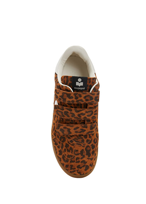 Leopar Desenli Kadın Süet Sneaker - Görsel 5