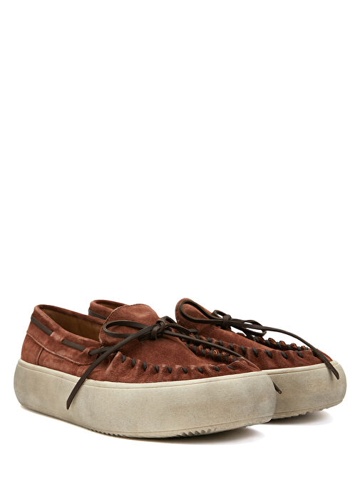 Bağcık Detaylı Erkek Deri Sneaker - Görsel 3