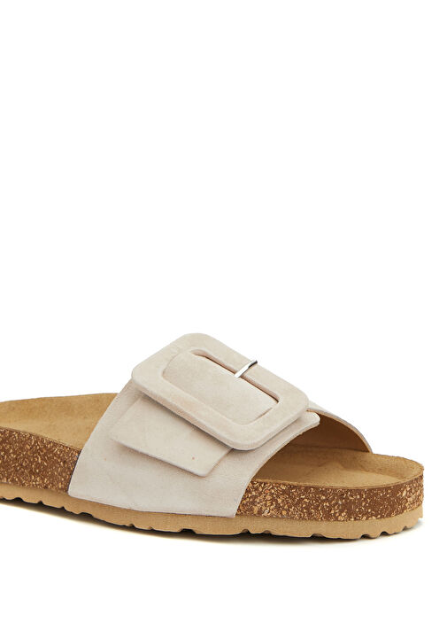 Açık Pembe Kadın Süet Terlik - Görsel 7