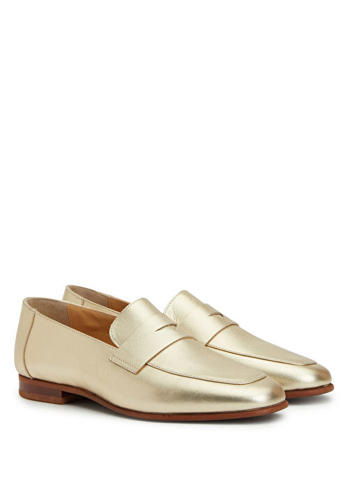 Gold Kuşak Detaylı Kadın Deri Loafer - Görsel 3