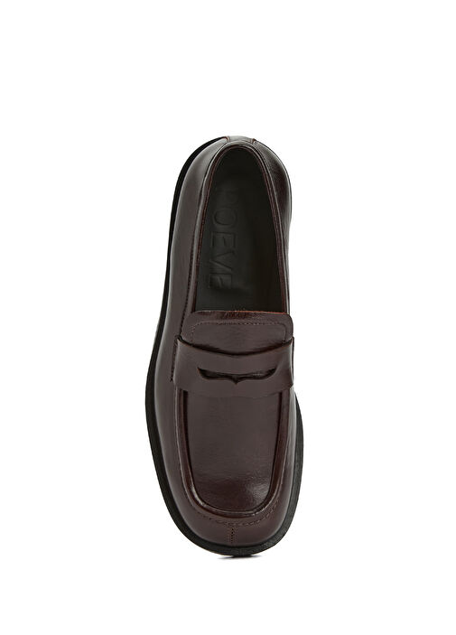 Senna Koyu Kahverengi Kadın Deri Loafer - Görsel 5
