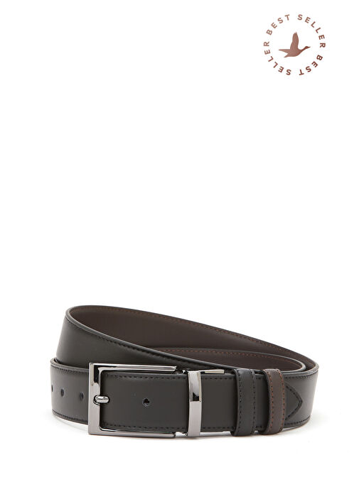 Siyah Kahve Çift Taraflı Erkek Deri Kemer