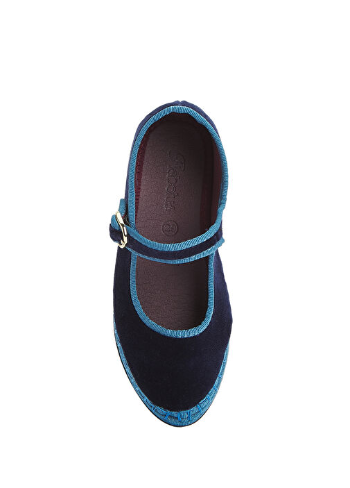 Montague Lacivert Kız Çocuk Kadife Babet - Görsel 5