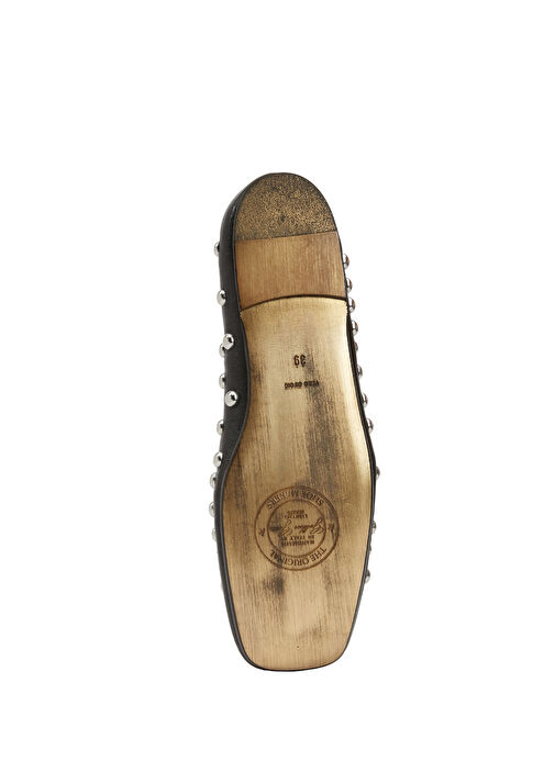 Amy Siyah Silver Kadın Deri Babet - Görsel 6