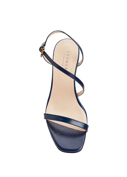 Strappy Lacivert Kadın Rugan Sandalet - Görsel 5