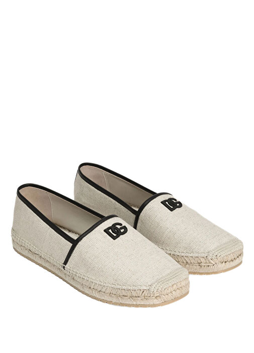 Siyah Beyaz Logo Nakışlı Erkek Espadril - Görsel 3