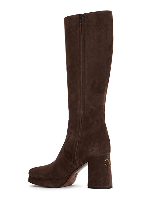 Koyu Kahverengi Kadın Deri Bot - Görsel 4