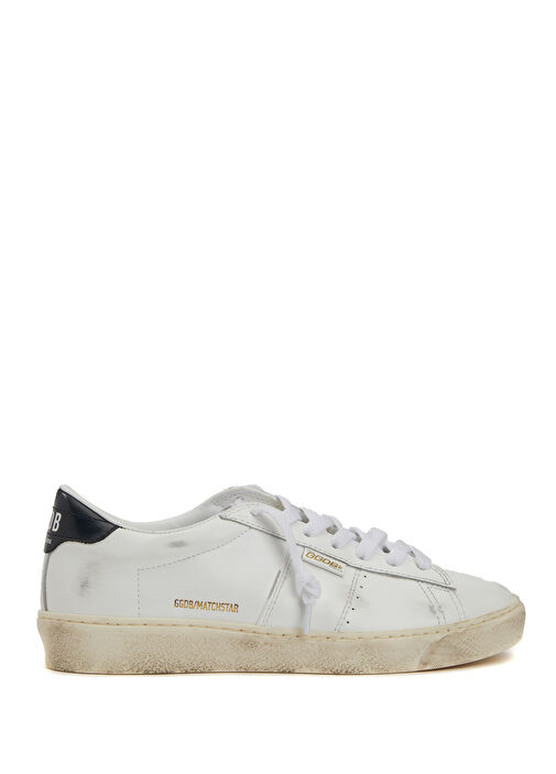 Matchstar Beyaz Lacivert Kadın Deri Sneaker - Görsel 2