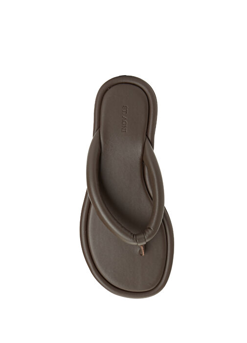 Kahverengi Kadın Deri Terlik - Görsel 5