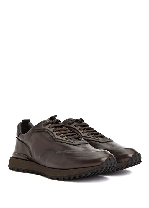 Kahverengi Erkek Deri Sneaker - Görsel 3