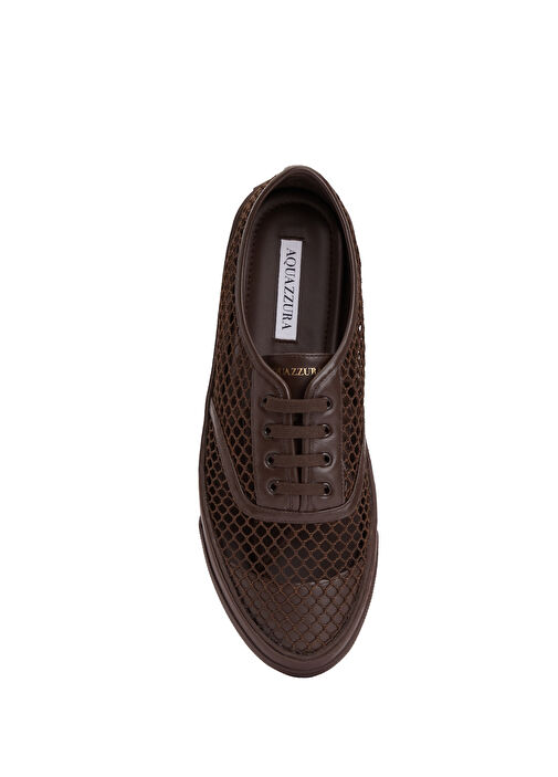 Minimalist Kahverengi Kadın File Sneaker - Görsel 5