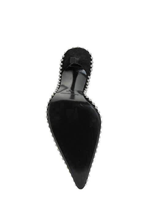 Siyah Deri Topuklu Ayakkabı - Görsel 6