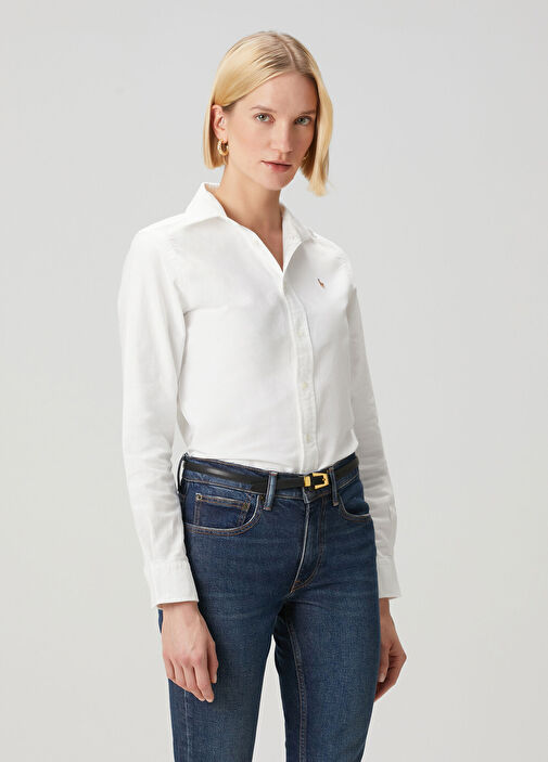 Custom Fit Beyaz Oxford Gömlek