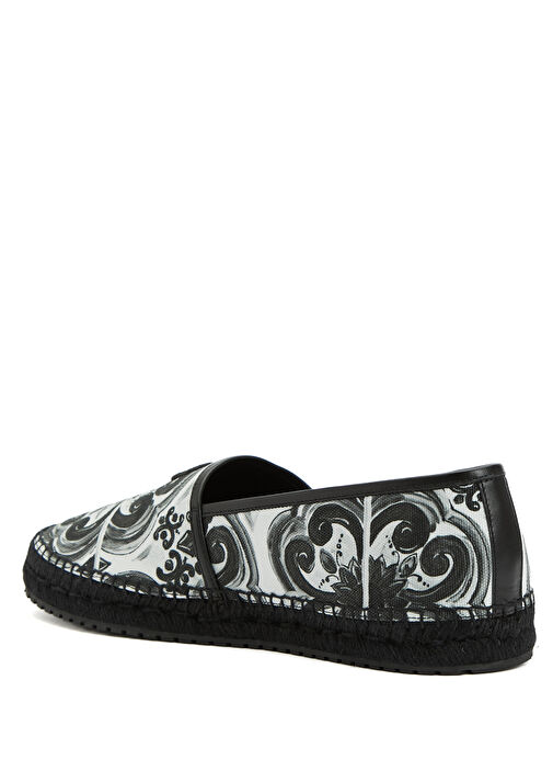 Siyah Beyaz Majolica Desenli Erkek Espadril - Görsel 4