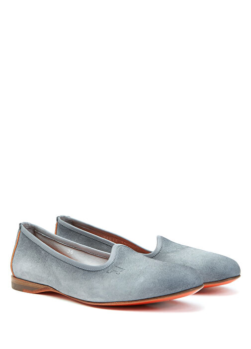 Gri Kadın Süet Loafer - Görsel 3
